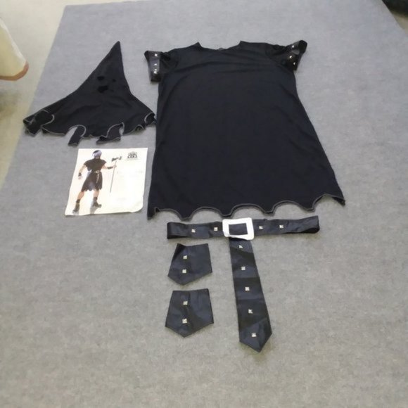 Mens Executioner COSTUME Adult XL Black Robe Hood Set Comic Con Medieval New - Picture 6 of 15